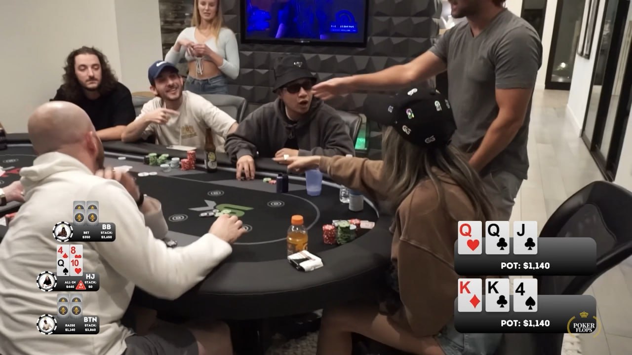 StakeKings house poker session — handheld footage with manual RFID-style card overlays, player HUDs, and pot tracking