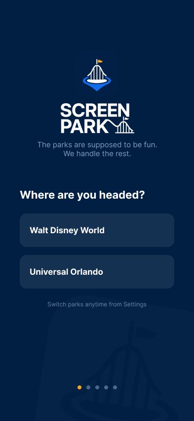 Screen Park Splash and Brand Select