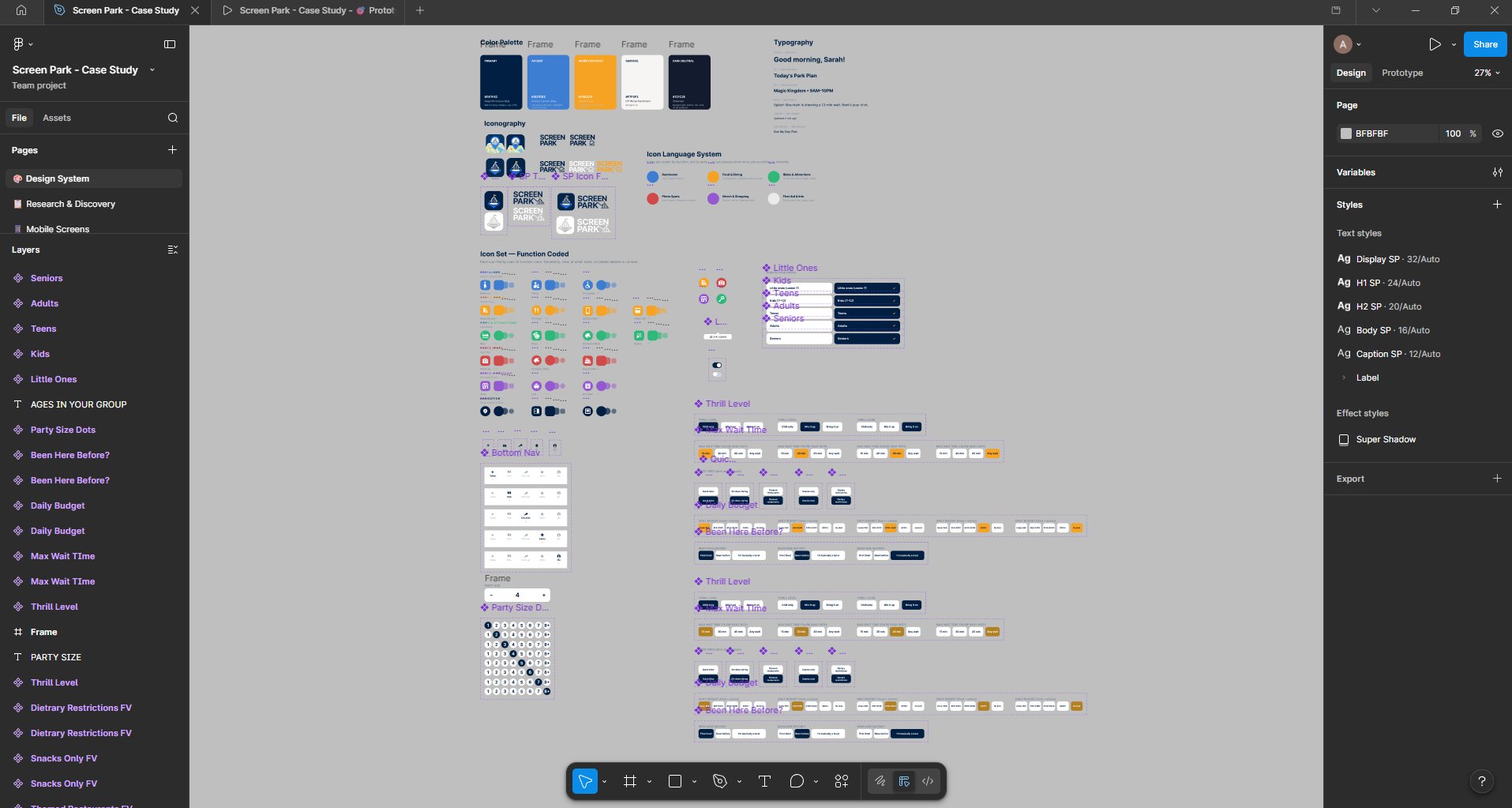 Screen Park design system overview