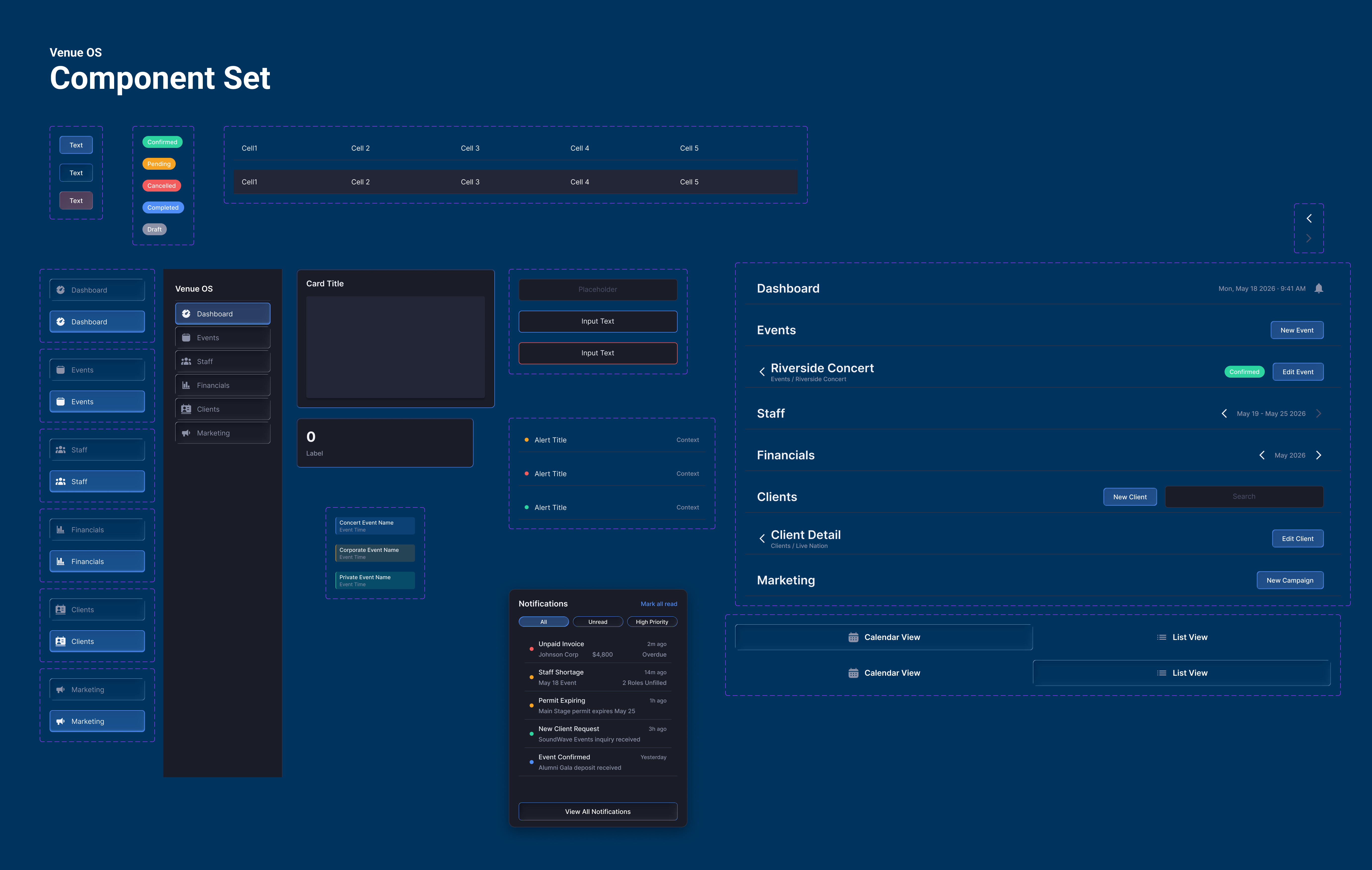 Venue OS Component Set