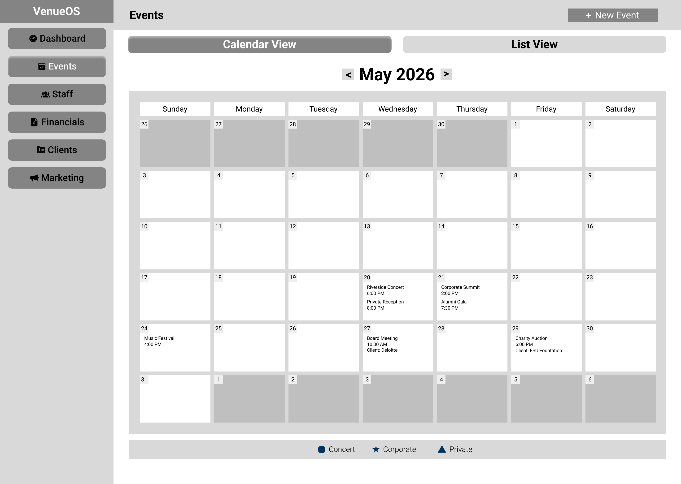Events Lo-Fi