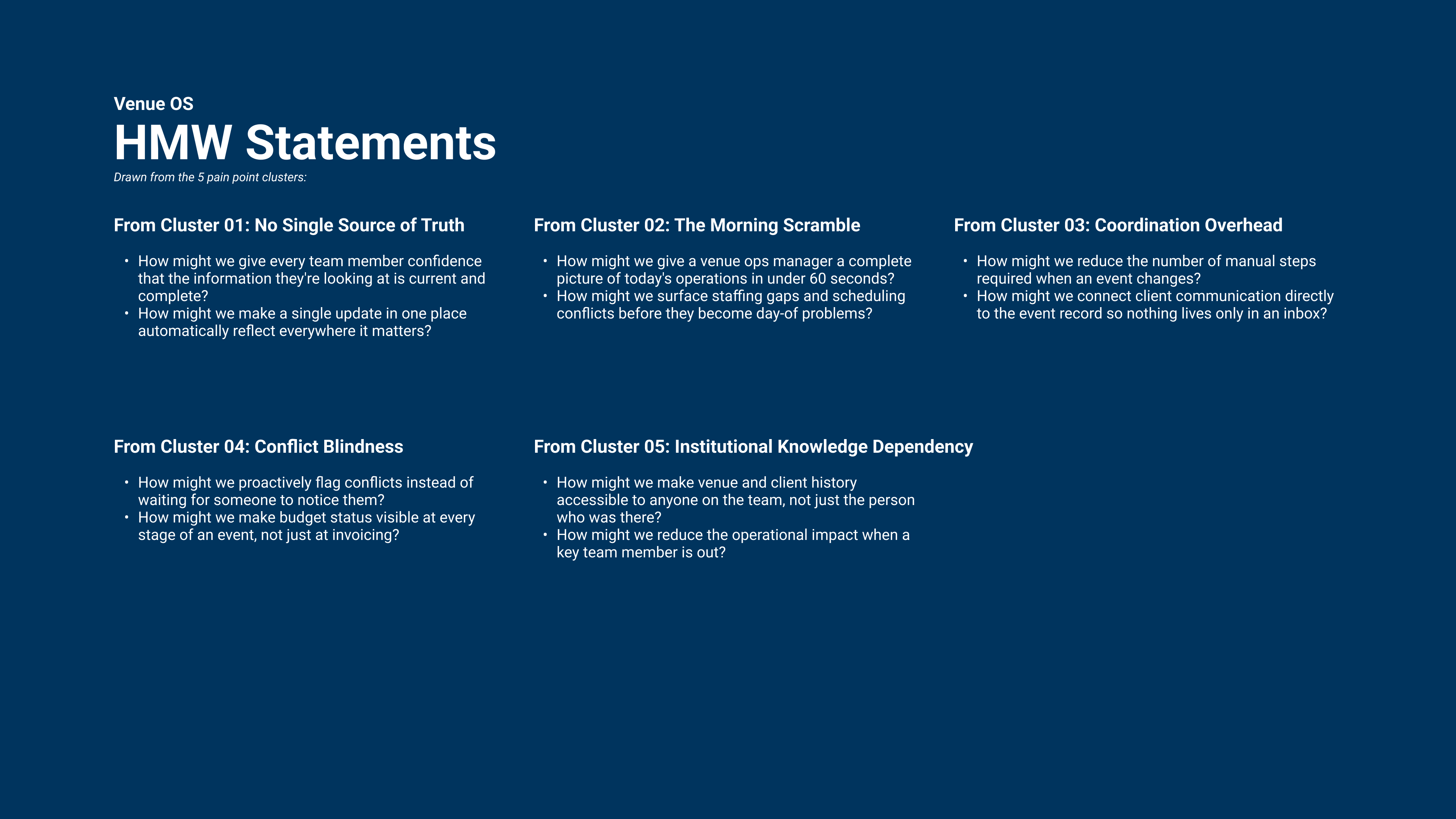 HMW Statements