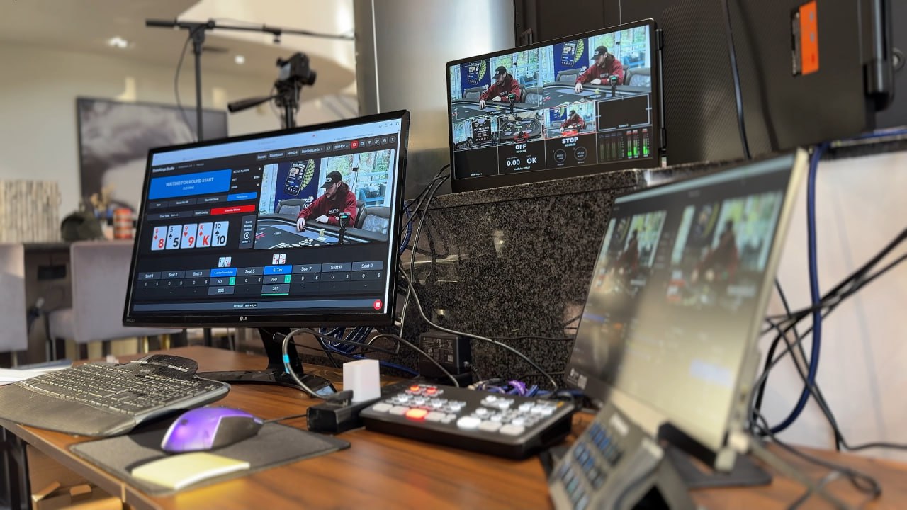 WSOP live production studio — multi-camera broadcast setup built from scratch